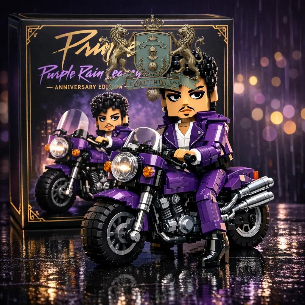 Prince Purple Rain Anniversary Building Bricks Set - Front View