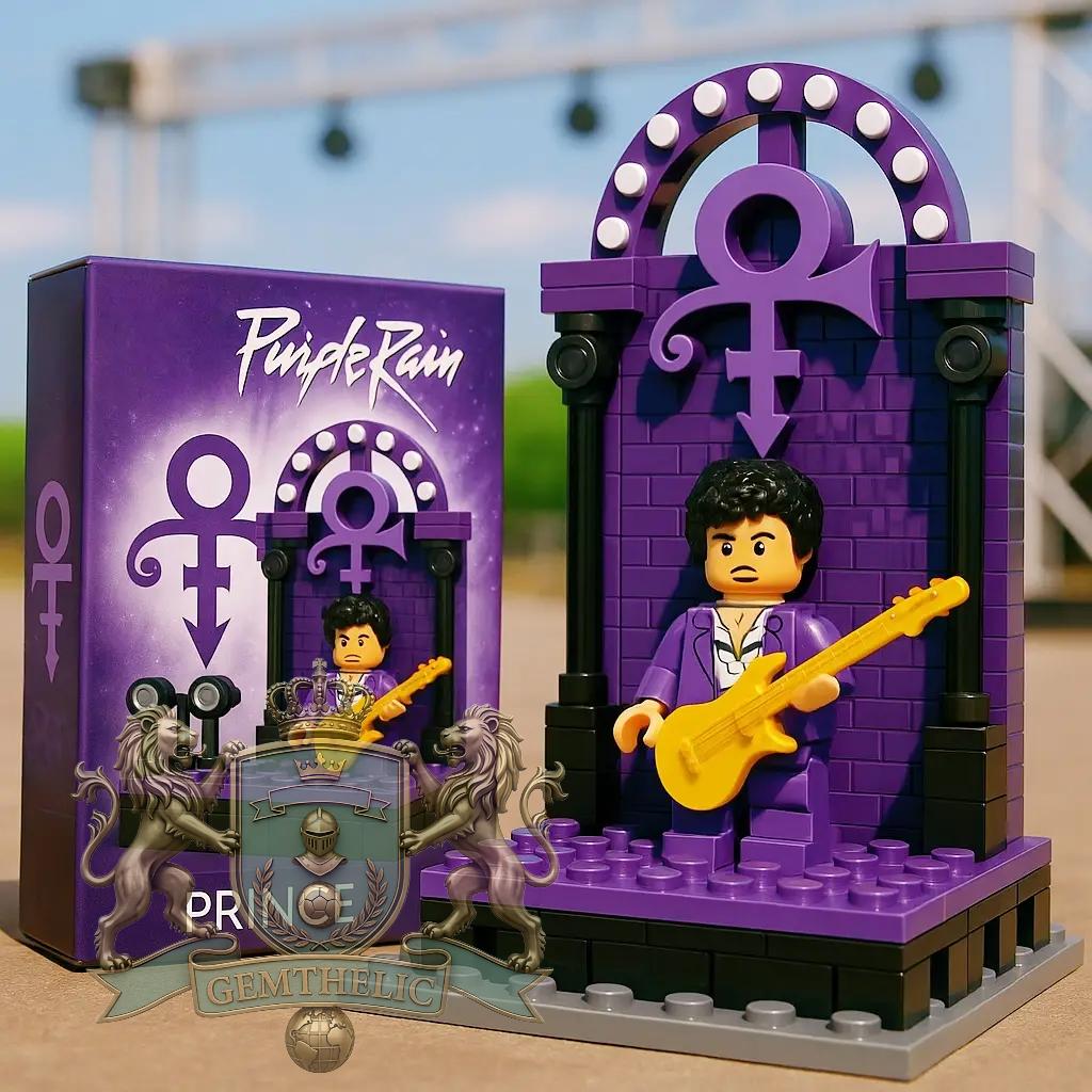 Prince Purple Rain Building Bricks Set - Front View