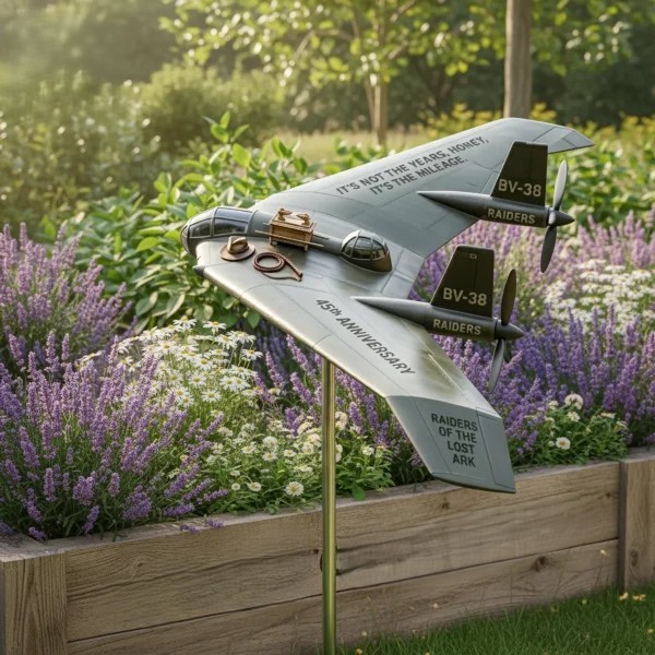 Raiders of the Lost Ark 45th Anniversary Model Airplane Garden Stake - Front View