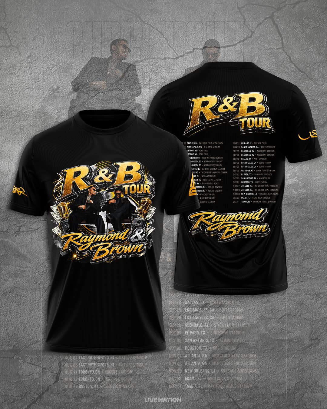 Raymond & Brown Tour T-Shirt - Front View