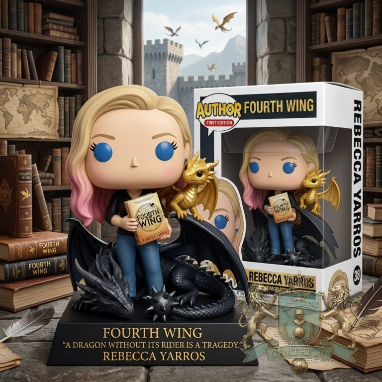 Rebecca Yarros Fourth Wing First Edition Dragon Quote Collectible Figure - Front View
