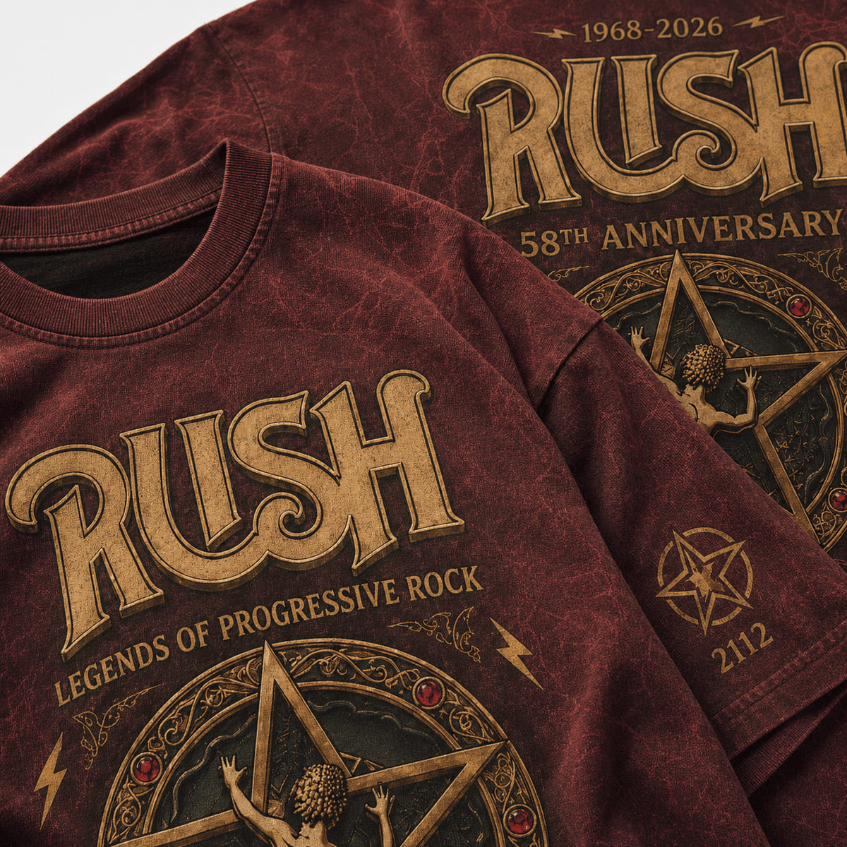 Rush 58th Anniversary 1968-2026 T-Shirt - Detail View