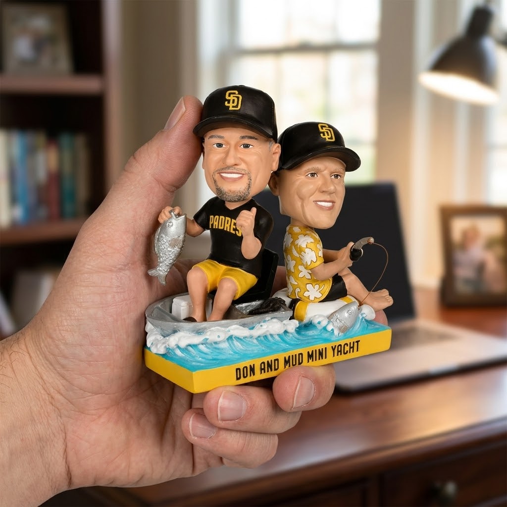 Padres Don and Mud Mini Yacht Mudcat Bobblehead 2026 - Detail View
