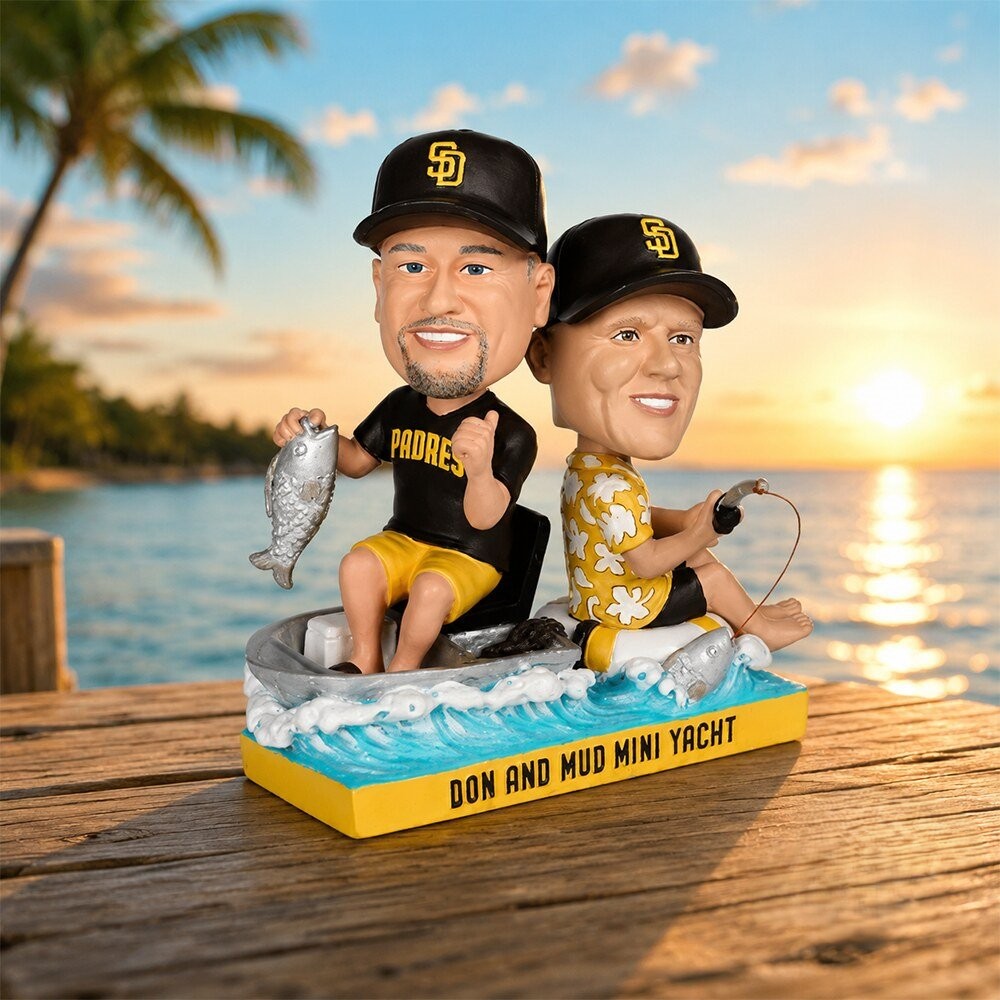 Padres Don and Mud Mini Yacht Mudcat Bobblehead 2026 - Front View