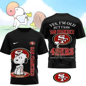 San Francisco 49ers Snoopy Yes I'm Old But I Saw T-Shirt