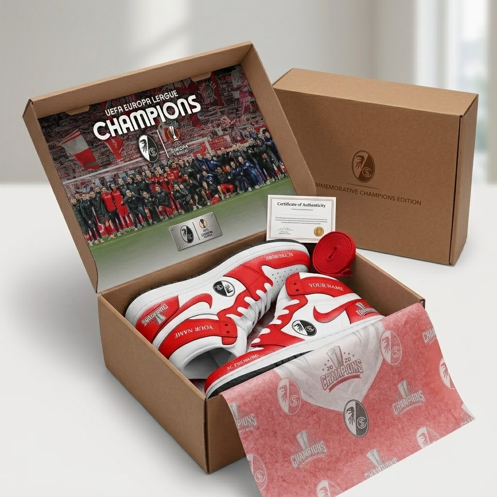 Freiburg UEFA Europa League Champions 2026 High-Top Sneakers - Detail View