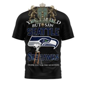 Seattle Seahawks Snoopy Yes I'm Old But I Saw T-Shirt