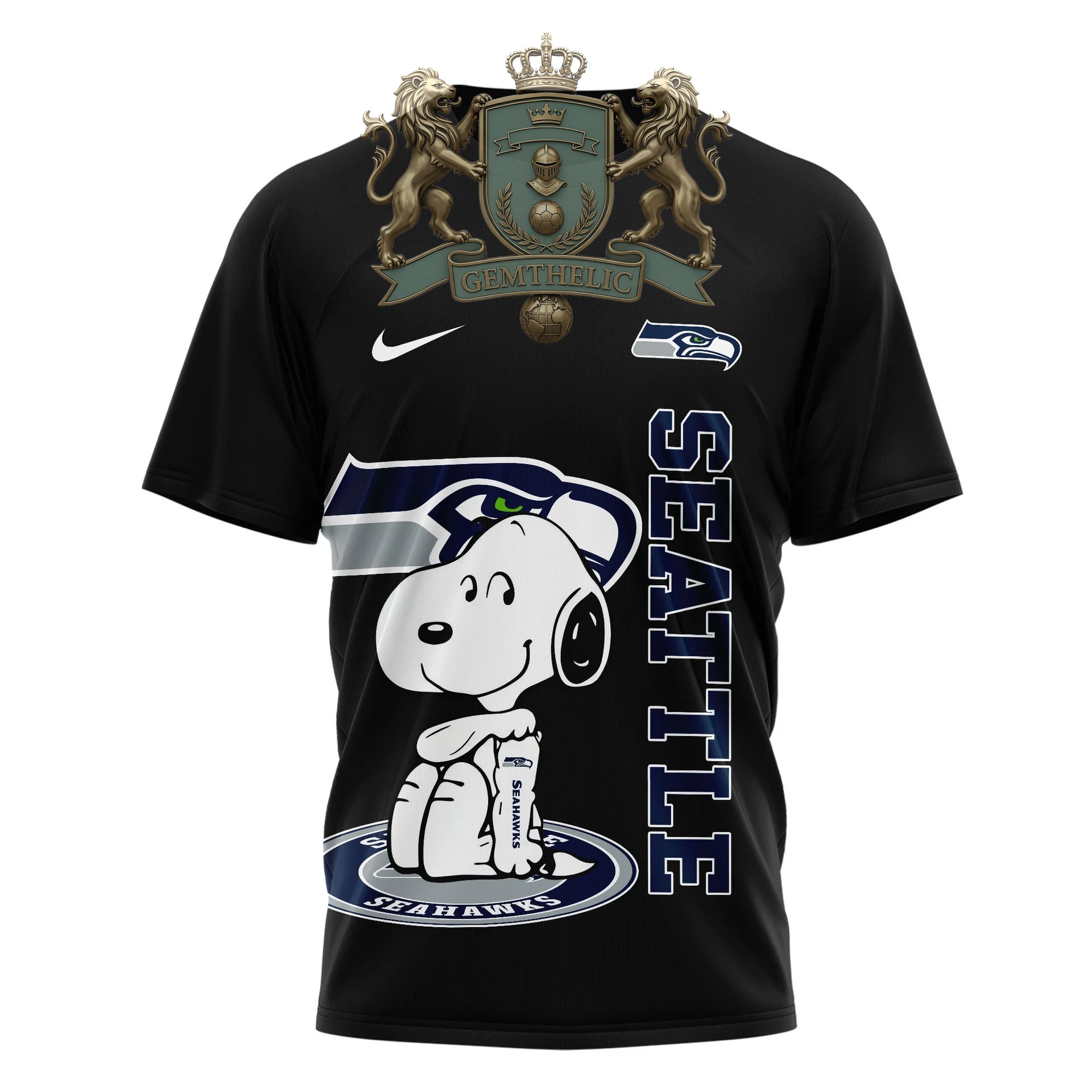 Seattle Seahawks Snoopy Yes I'm Old But I Saw T-Shirt - Detail View