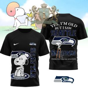 Seattle Seahawks Snoopy Yes I'm Old But I Saw T-Shirt