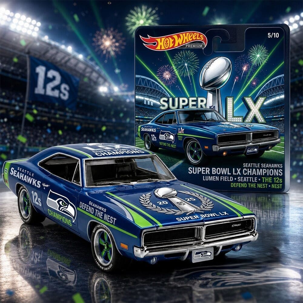 Seattle Seahawks Super Bowl LX Champions Hot Wheels Car - Front View