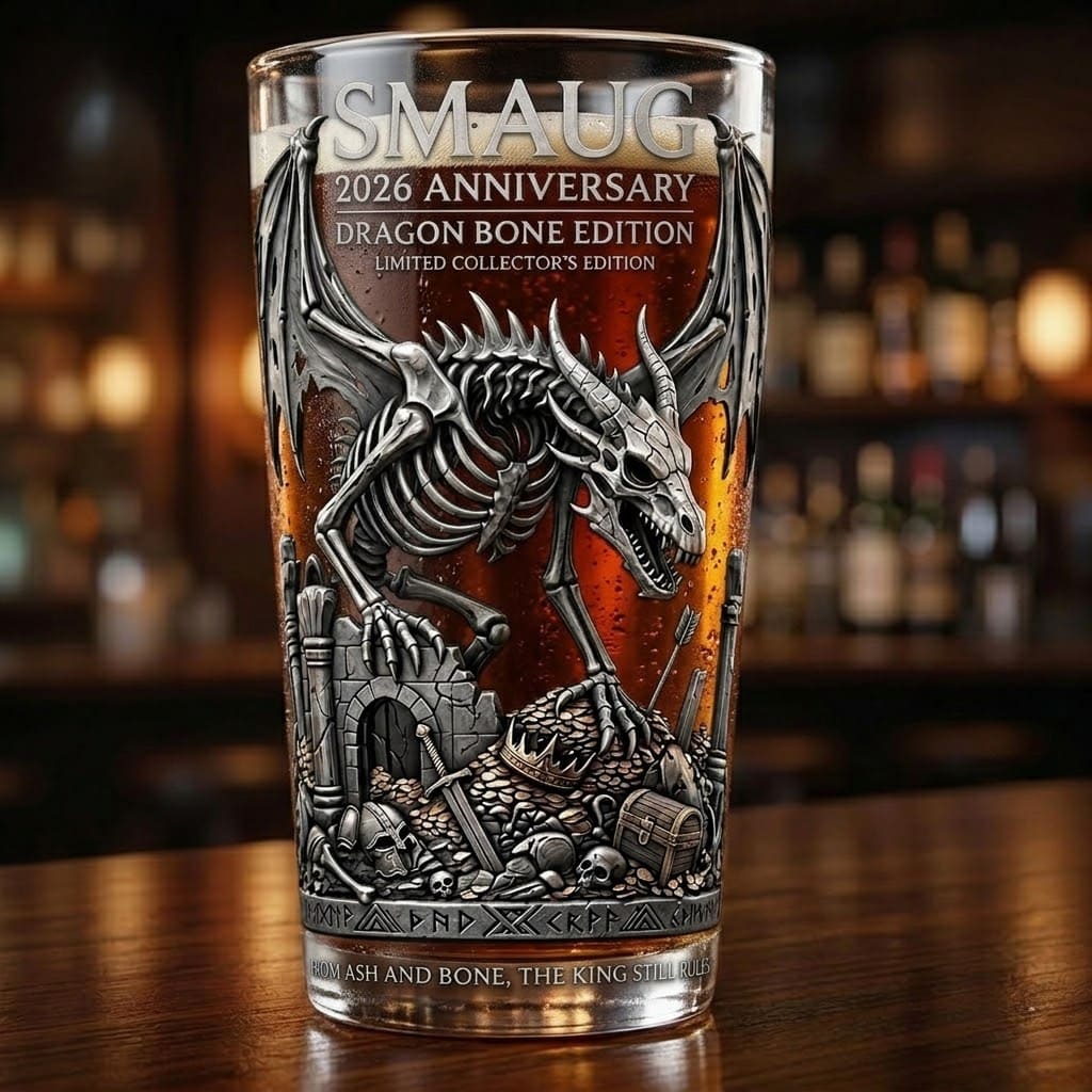 SMAUG 2026 ANNIVERSARY DRAGON BONE Pint Glass - Front View