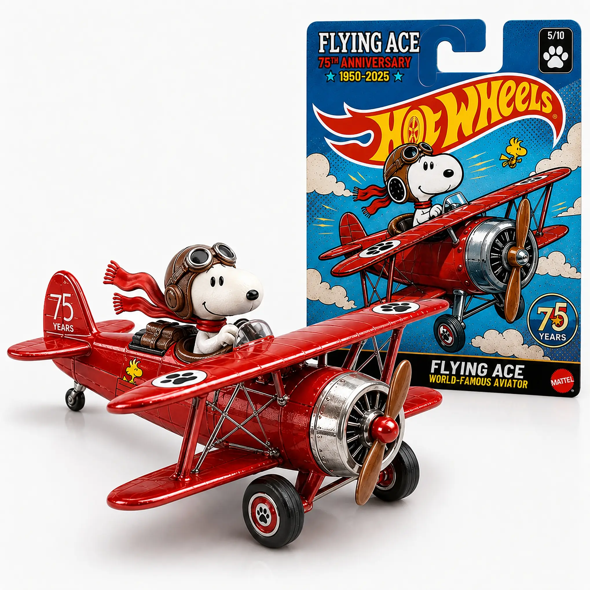Snoopy 75th Anniversary Flying Ace Hot Wheels - Front View