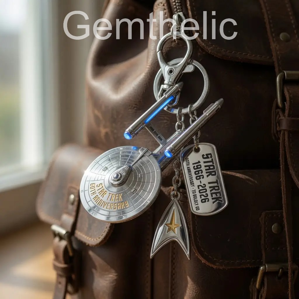 Star Trek 60th Anniversary Keychain - Detail View