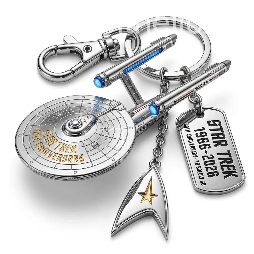 Star Trek 60th Anniversary Keychain - Front View