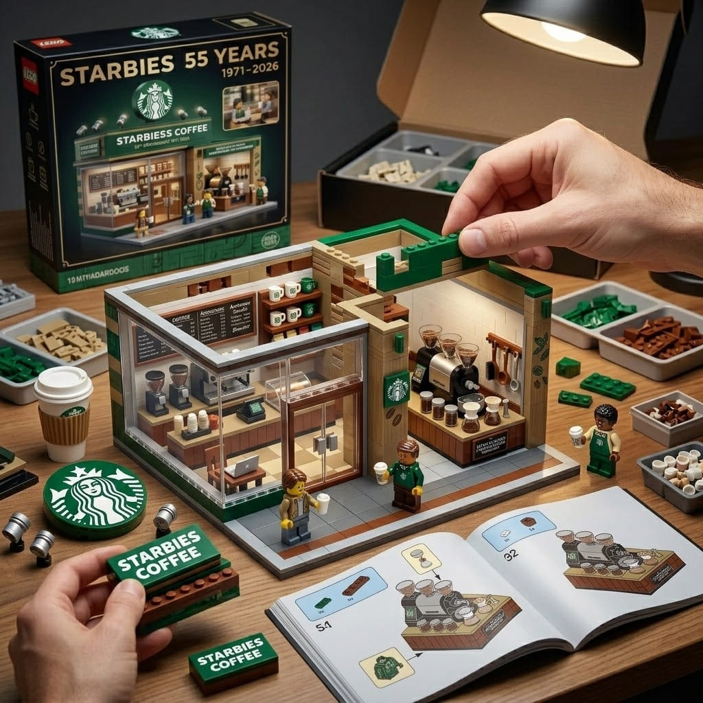 Starbies 55th Anniversary 1971-2026 LEGO Set - Detail View