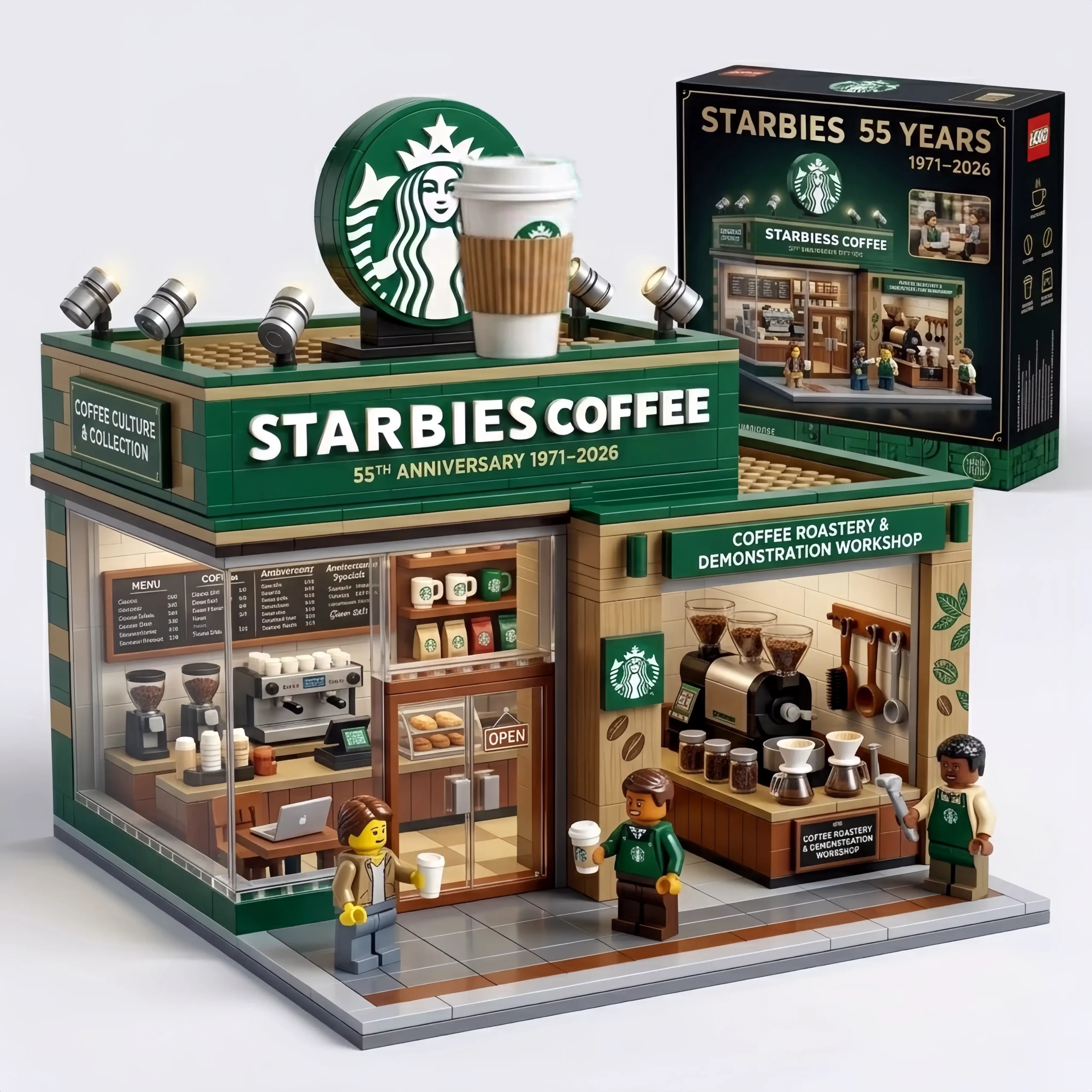Starbies 55th Anniversary 1971-2026 LEGO Set - Front View