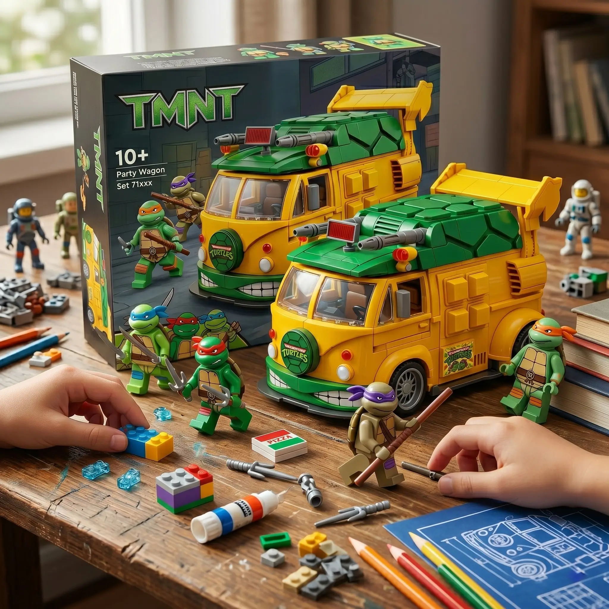 Teenage Mutant Ninja Turtles Party Wagon Building Block Set - Detail View