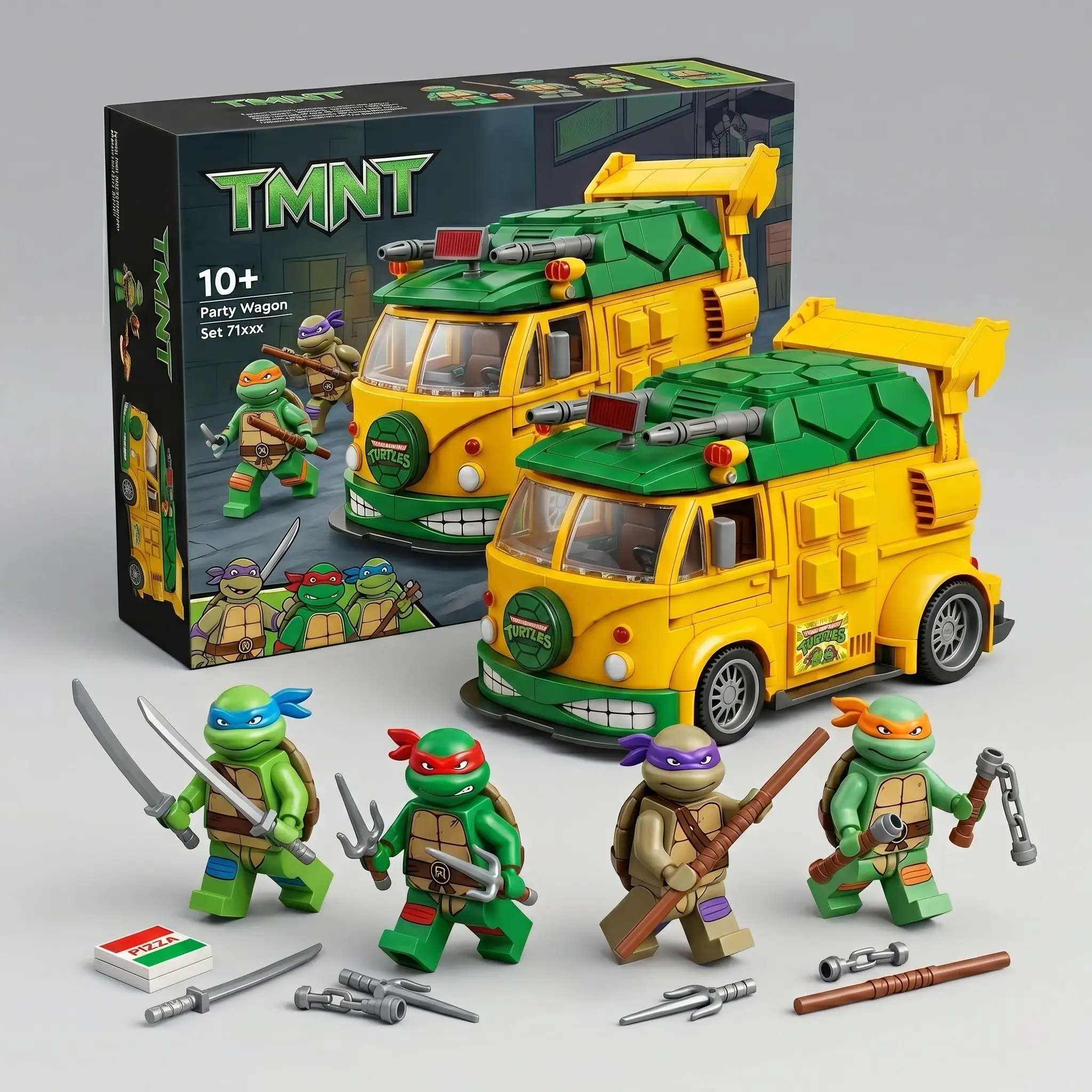 Teenage Mutant Ninja Turtles Party Wagon Building Block Set - Front View