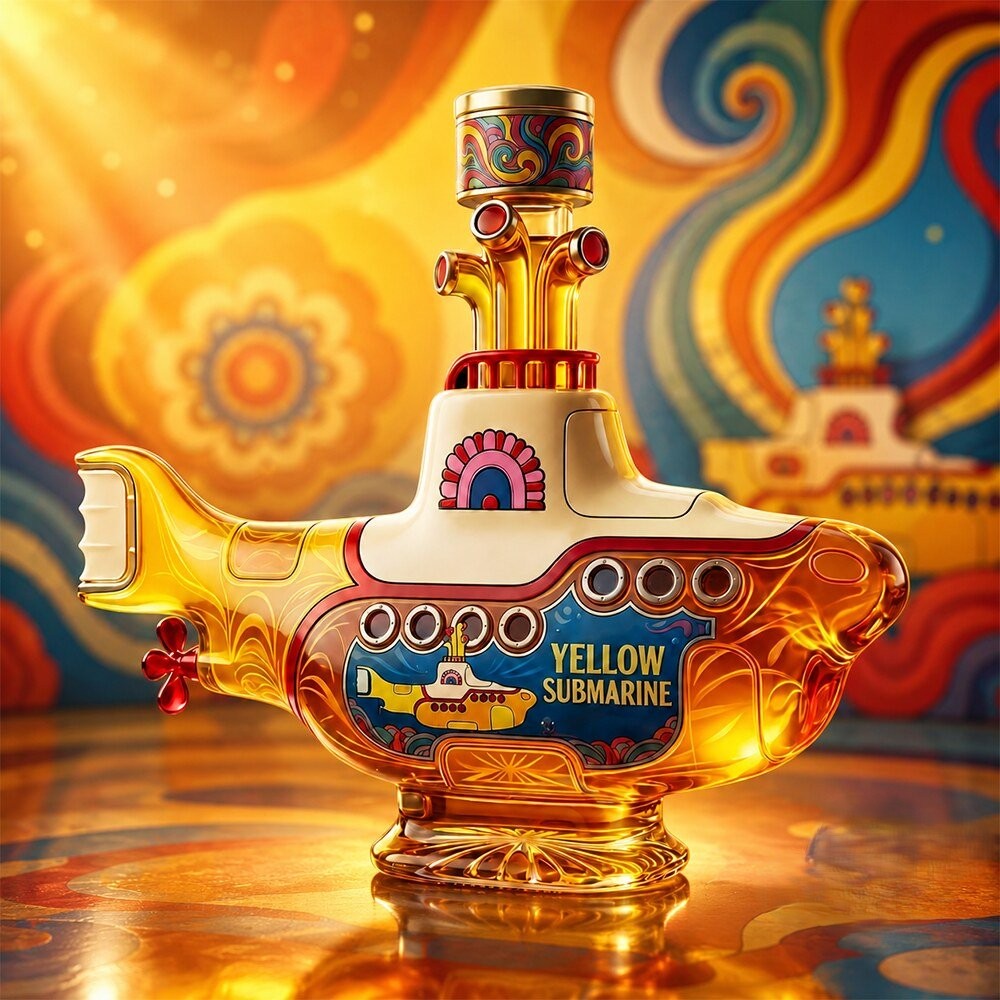 The Beatles Yellow Submarine Decanter - Front View