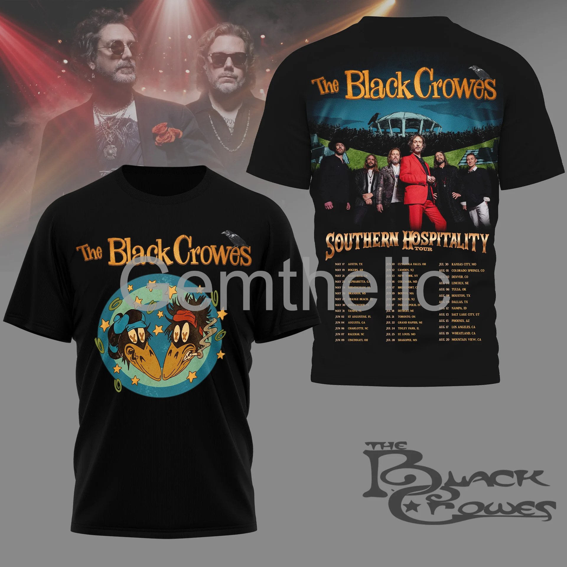 The Black Crowes Southern Hospitality Tour T-Shirt - Front View
