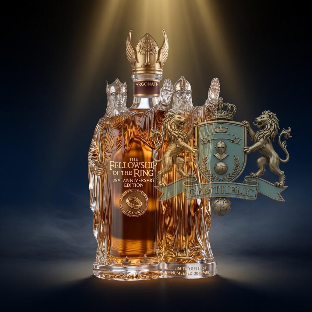 The Fellowship of the Ring 25th Anniversary Whiskey Bottle - Front View