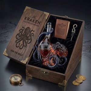 The Kraken Black Spiced Rum Octopus Design Bottle