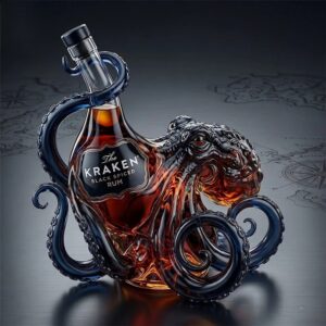 The Kraken Black Spiced Rum Octopus Design Bottle