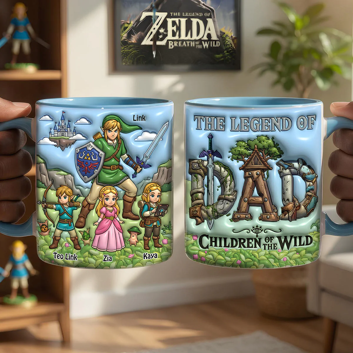 The Legend of Zelda Dad Children of the Wild Personalized Mug - Front View