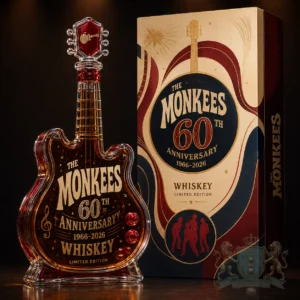 The Monkees 60th Anniversary Limited Edition Whiskey Bottle