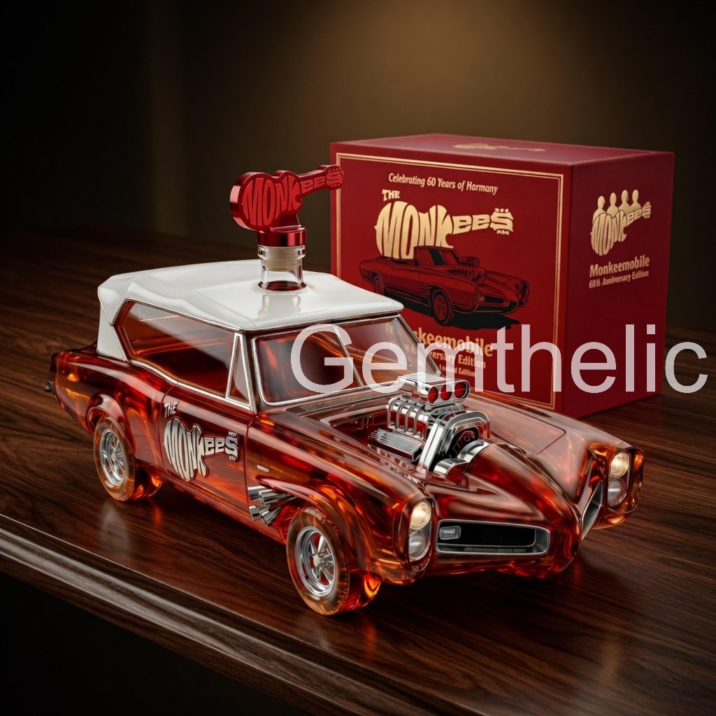 The Monkees Monkeemobile 60th Anniversary Whiskey Decanter - Front View