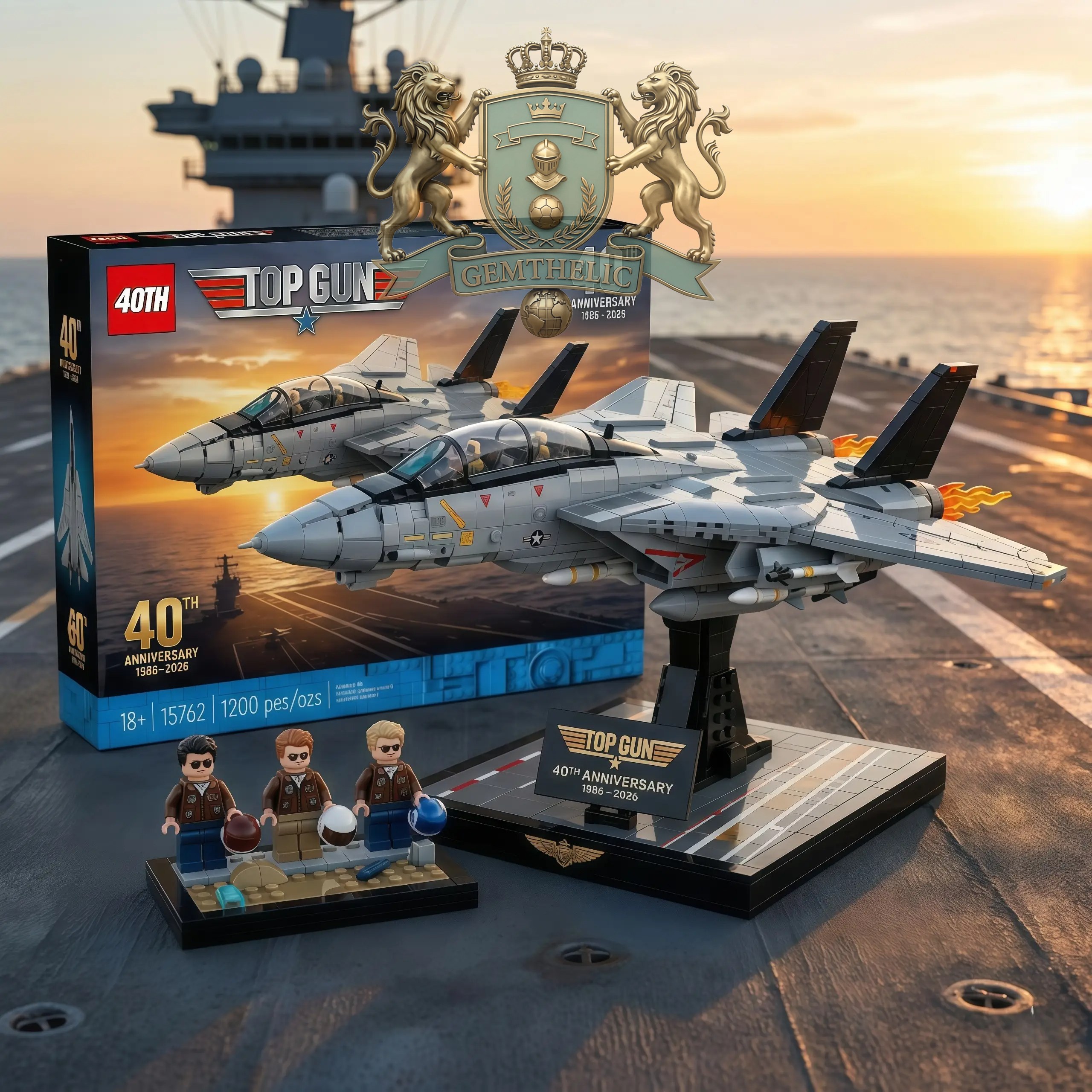 Top Gun 40th Anniversary Building Bricks Set - Detail View