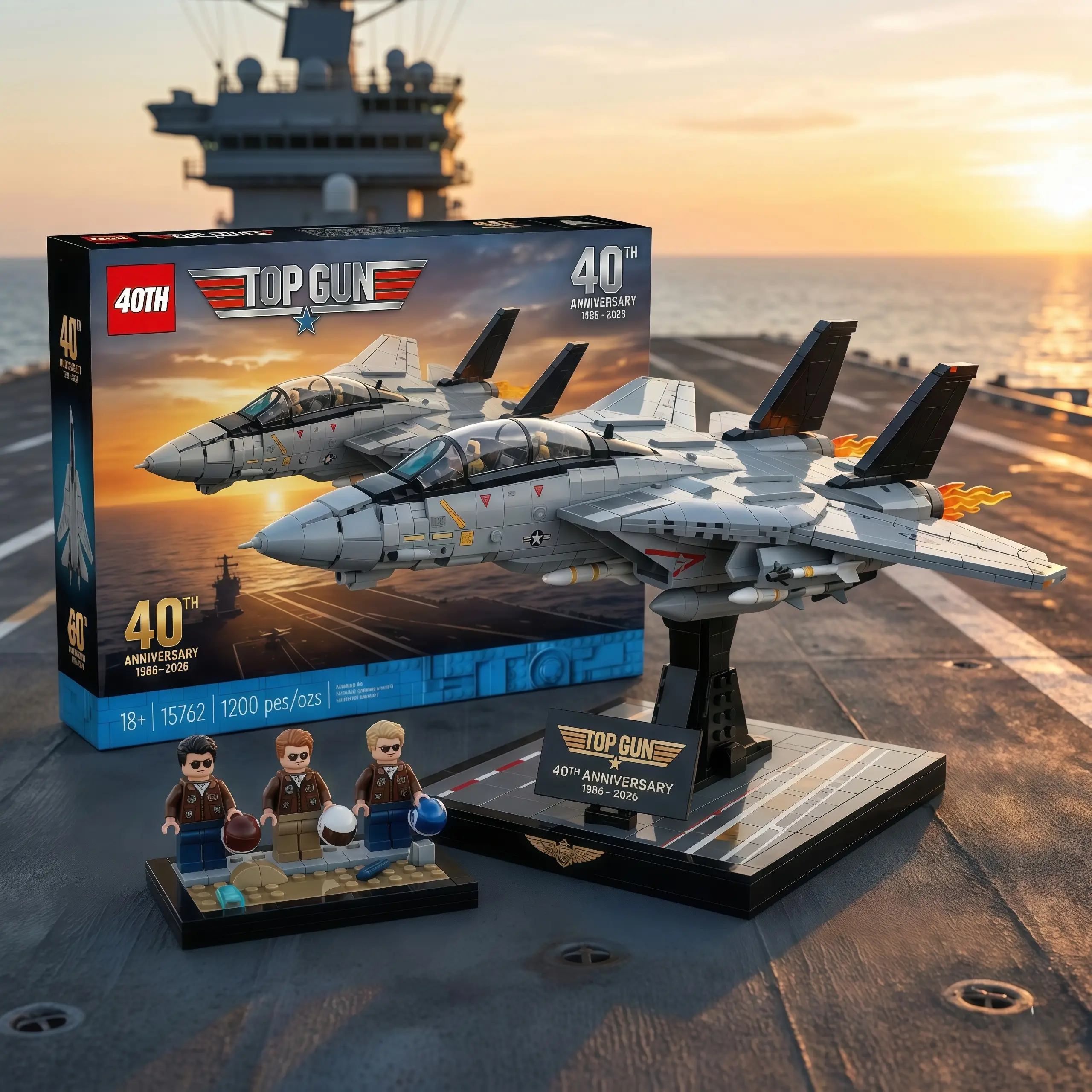 Top Gun 40th Anniversary 1986-2026 Building Block Set - Detail View