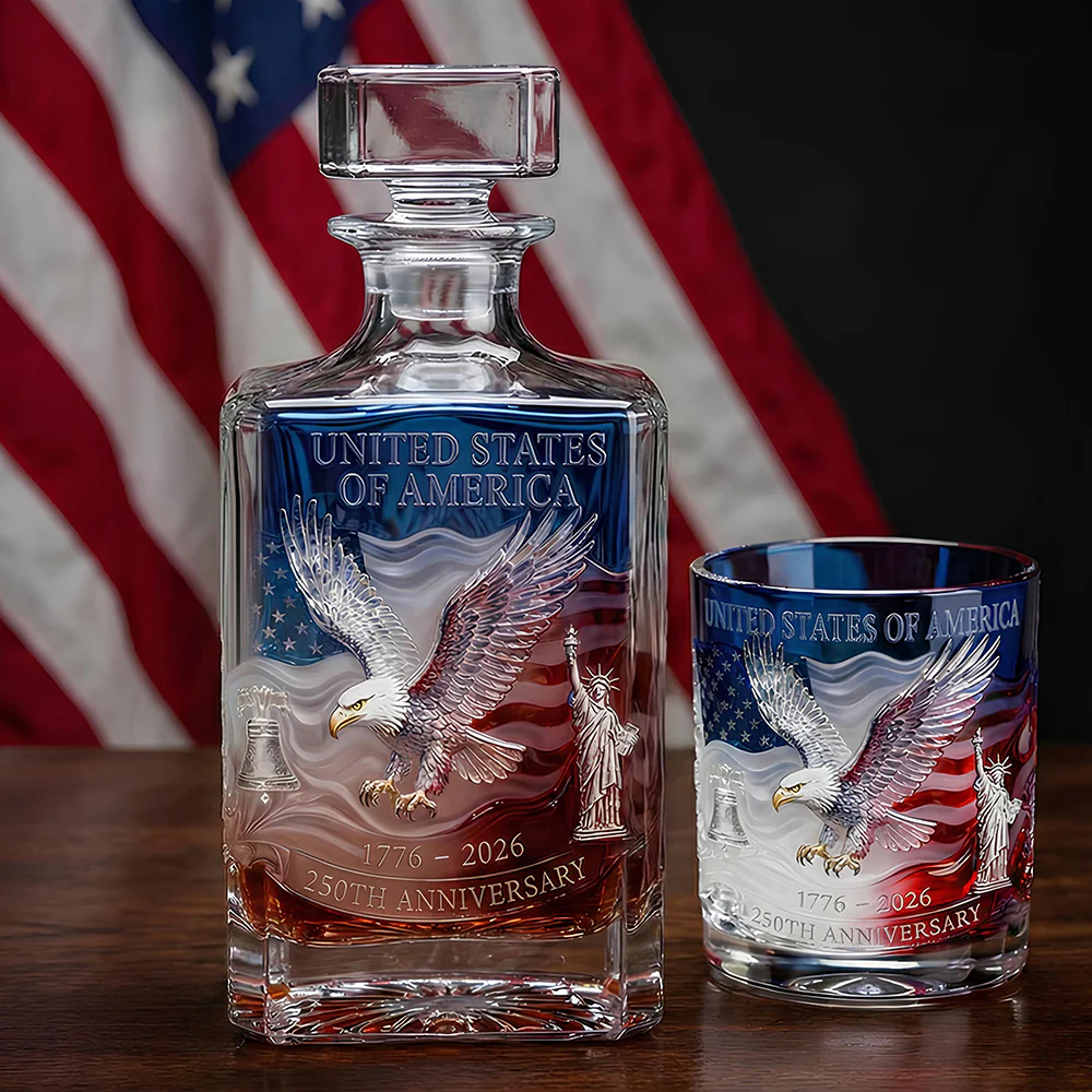 United States of America 250th Anniversary Whiskey Decanter Set - Front View