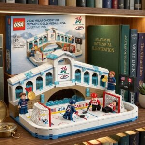 2026 Milano-Cortina Olympic USA Gold Medal Hockey LEGO Set