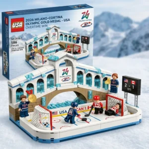 2026 Milano-Cortina Olympic USA Gold Medal Hockey LEGO Set