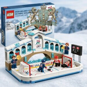 USA National Ice Hockey Team 2026 Milano-Cortina Olympic Gold Medal Building Bricks Set