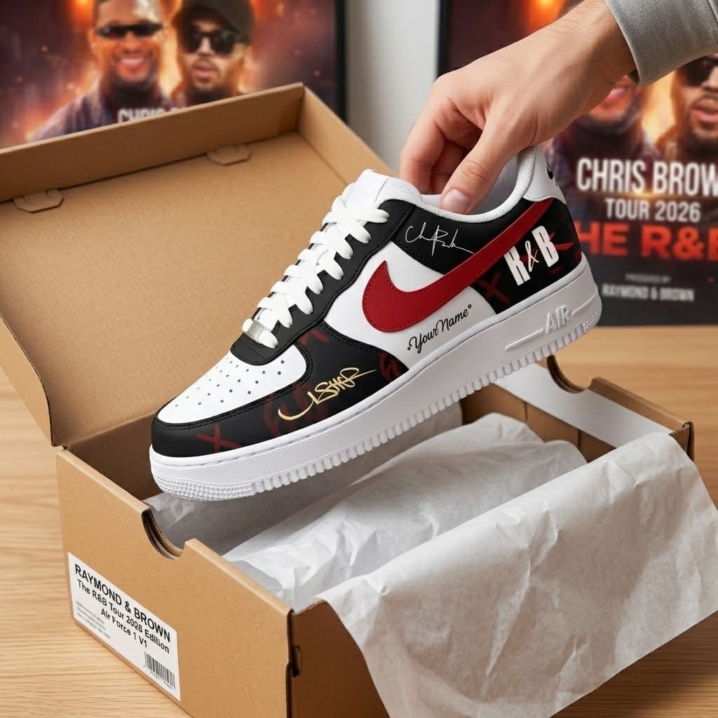 Usher and Chris Brown R&B Music Custom Sneakers - Detail View