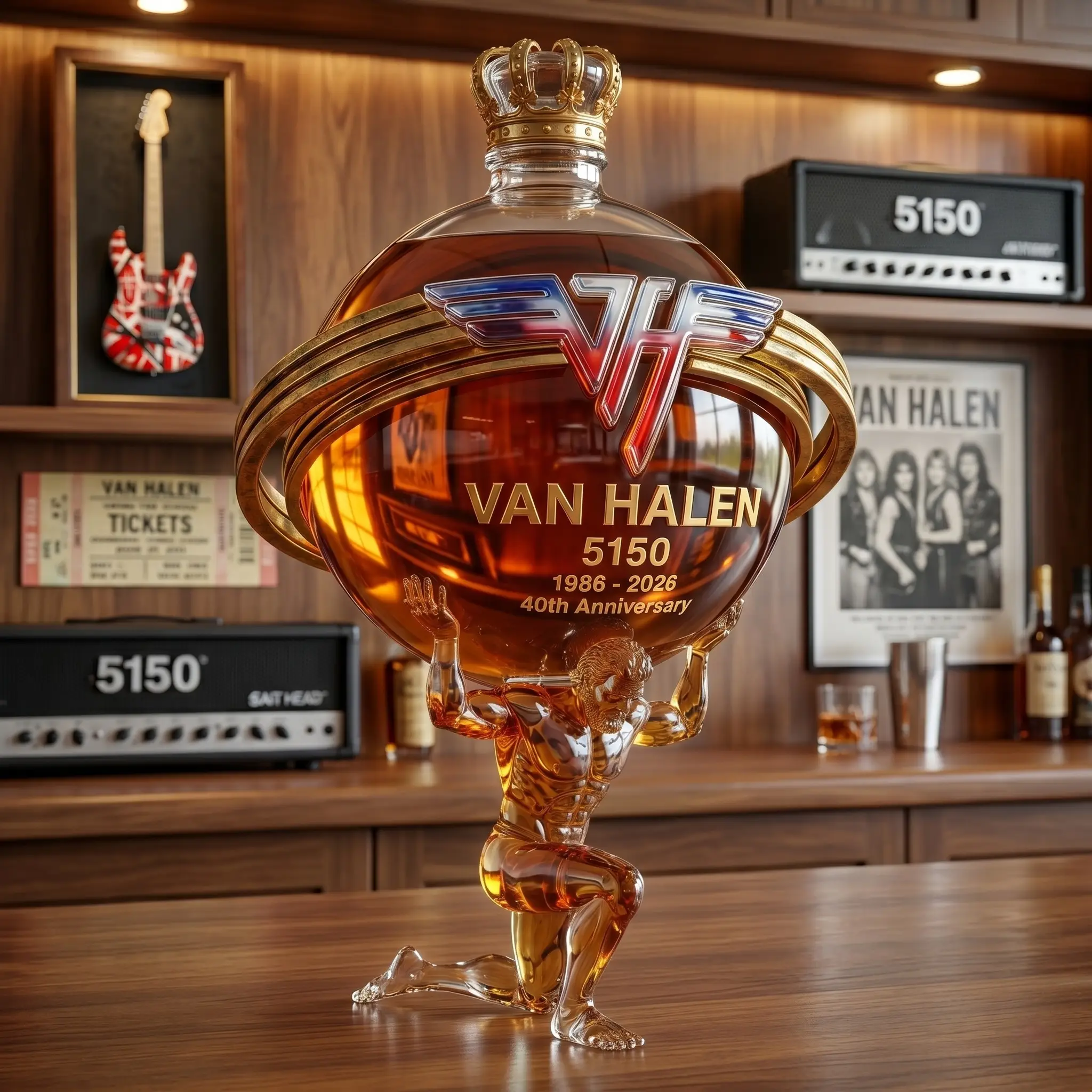 Van Halen 40th Anniversary Whiskey Decanter - Front View