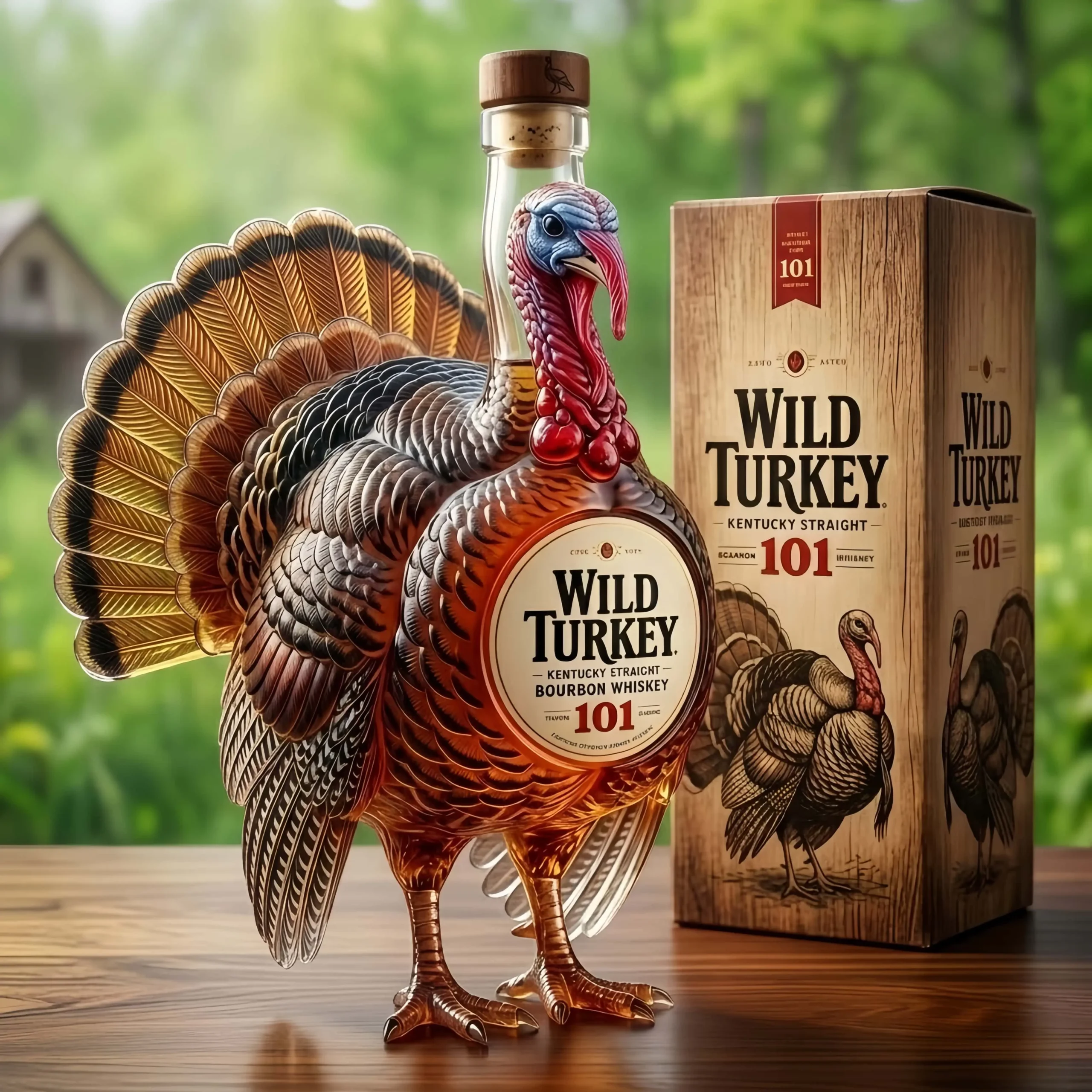 Wild Turkey Kentucky Straight Bourbon Whiskey Bottle - Front View