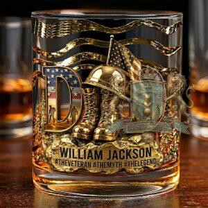 William Jackson The Veteran The Myth The Legend Whiskey Glass