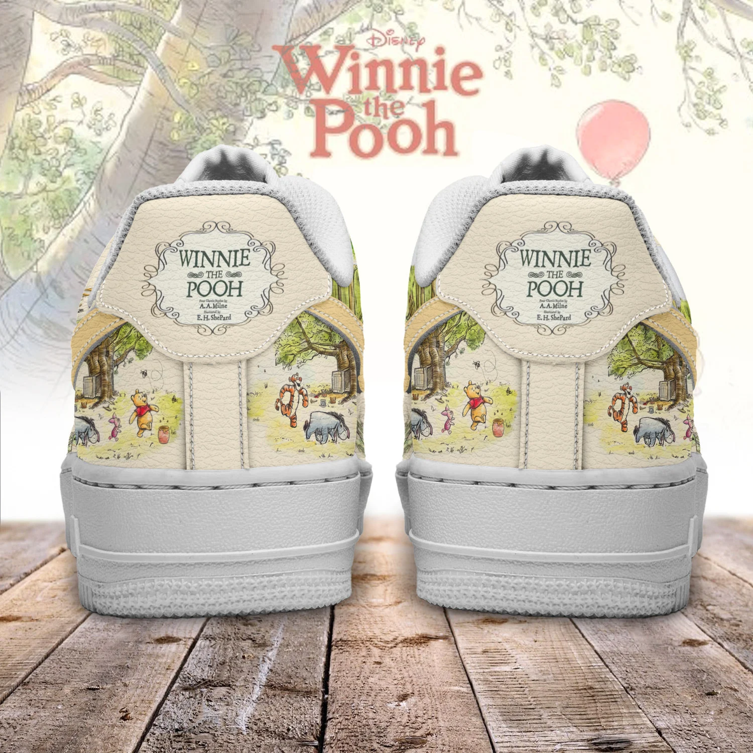 Winnie the Pooh 100th Anniversary AF1 Sneakers - Detail View