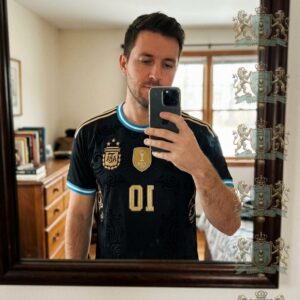 Argentina Football 2022 World Cup Champions Black Gold Number 10 Football Jersey