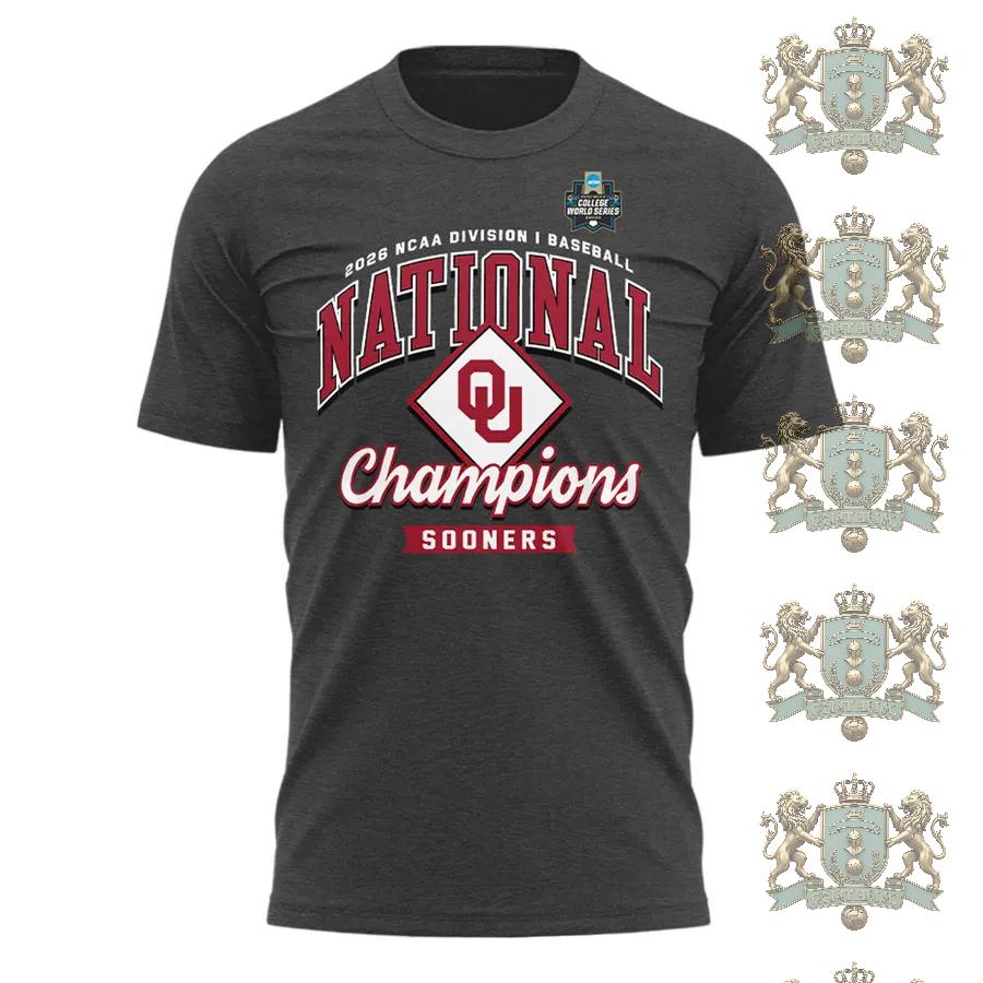 Oklahoma Sooners Baseball National Champions 2026 T-Shirt - Detail View