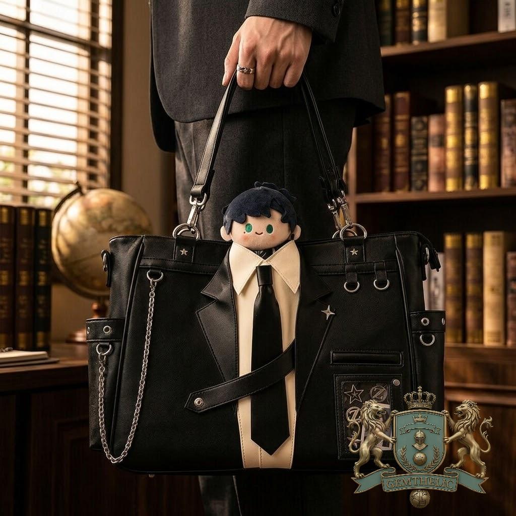 Love and Deepspace Zayne Black Suit Anime Ita Bag - Detail View