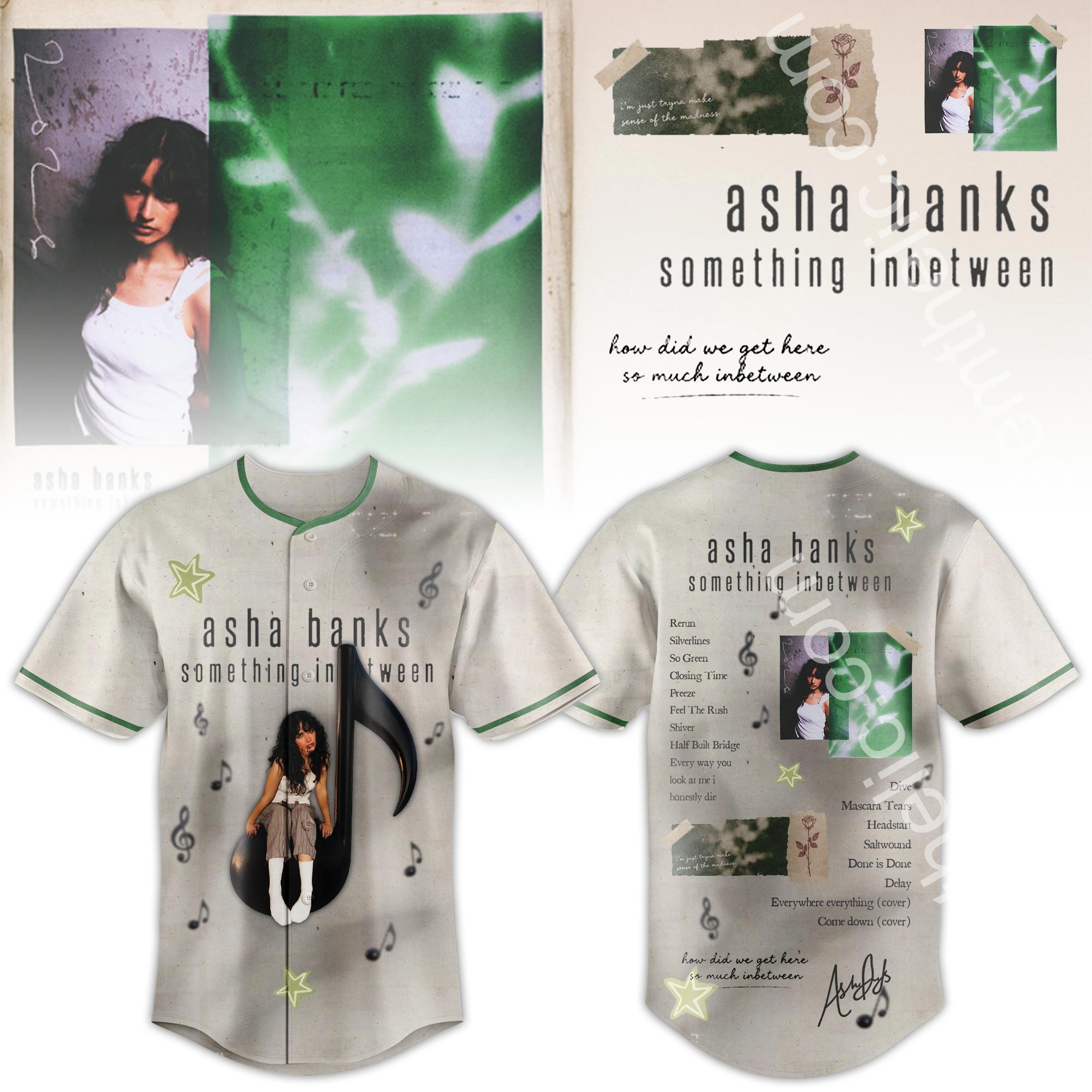 Asha Banks Something Inbetween Baseball Jersey - Front View