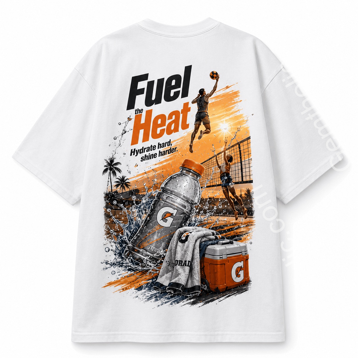 Fuel the Heat Hydrate Harder Beach Volleyball T-Shirt