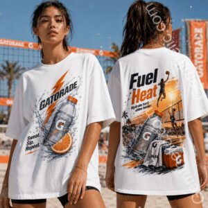 Fuel the Heat Hydrate Harder Beach Volleyball T-Shirt