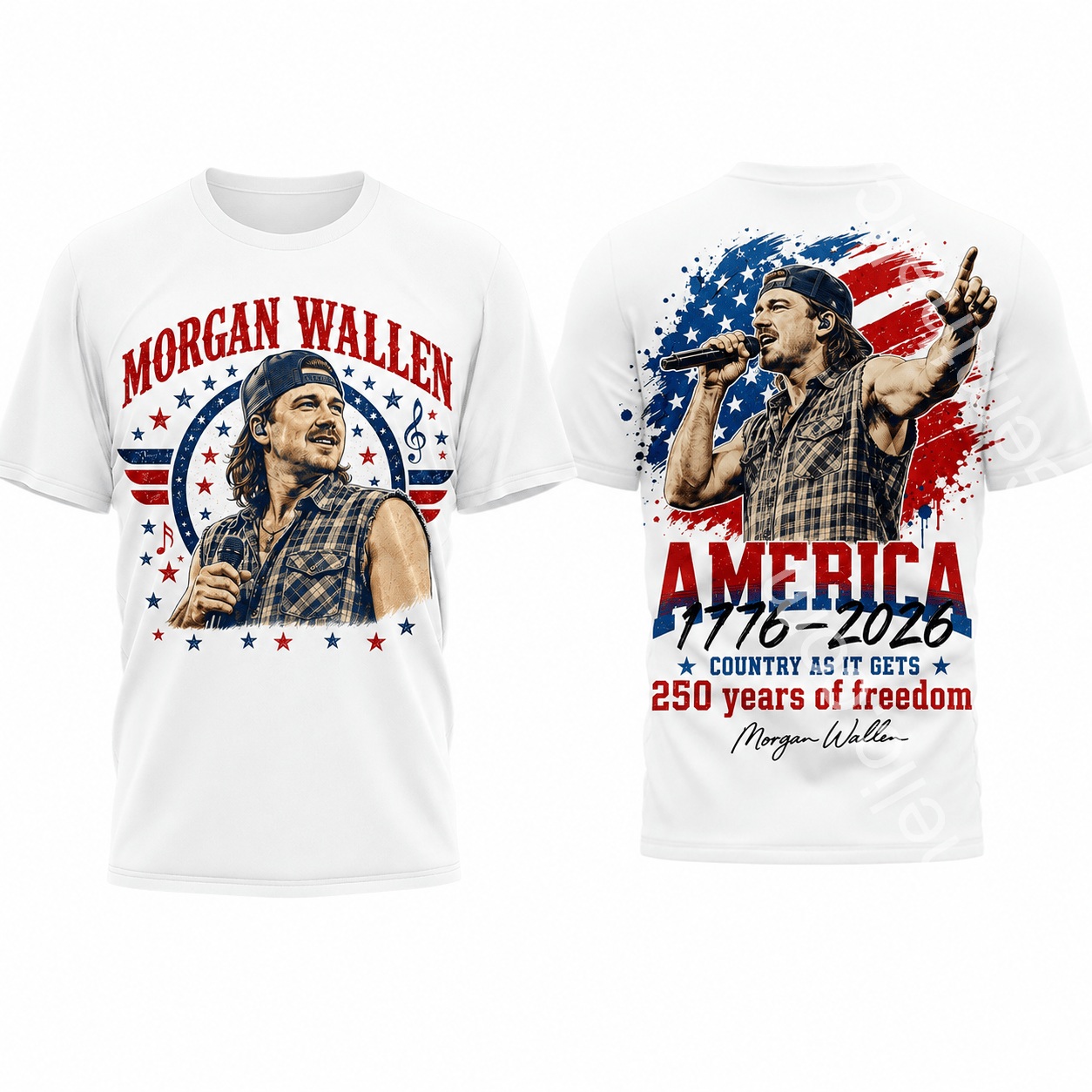 Morgan Wallen America 250 Years of Freedom 1776-2026 T-Shirt