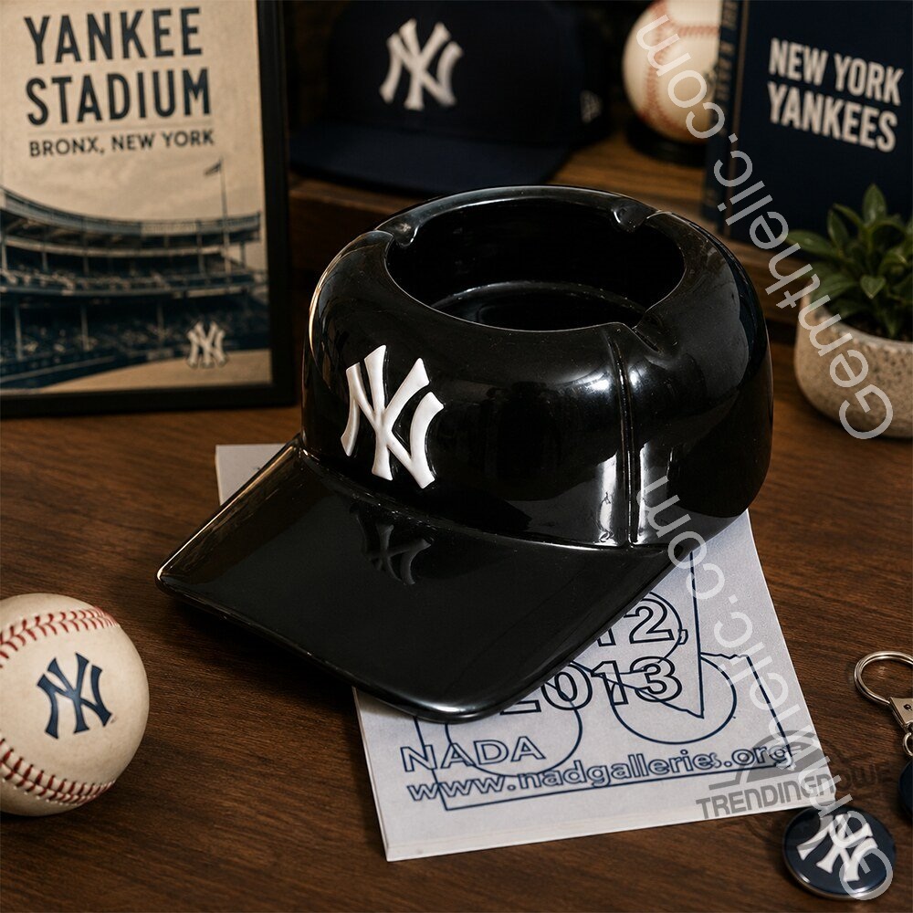 New York Baseball Batting Helmet Ashtray - Front View