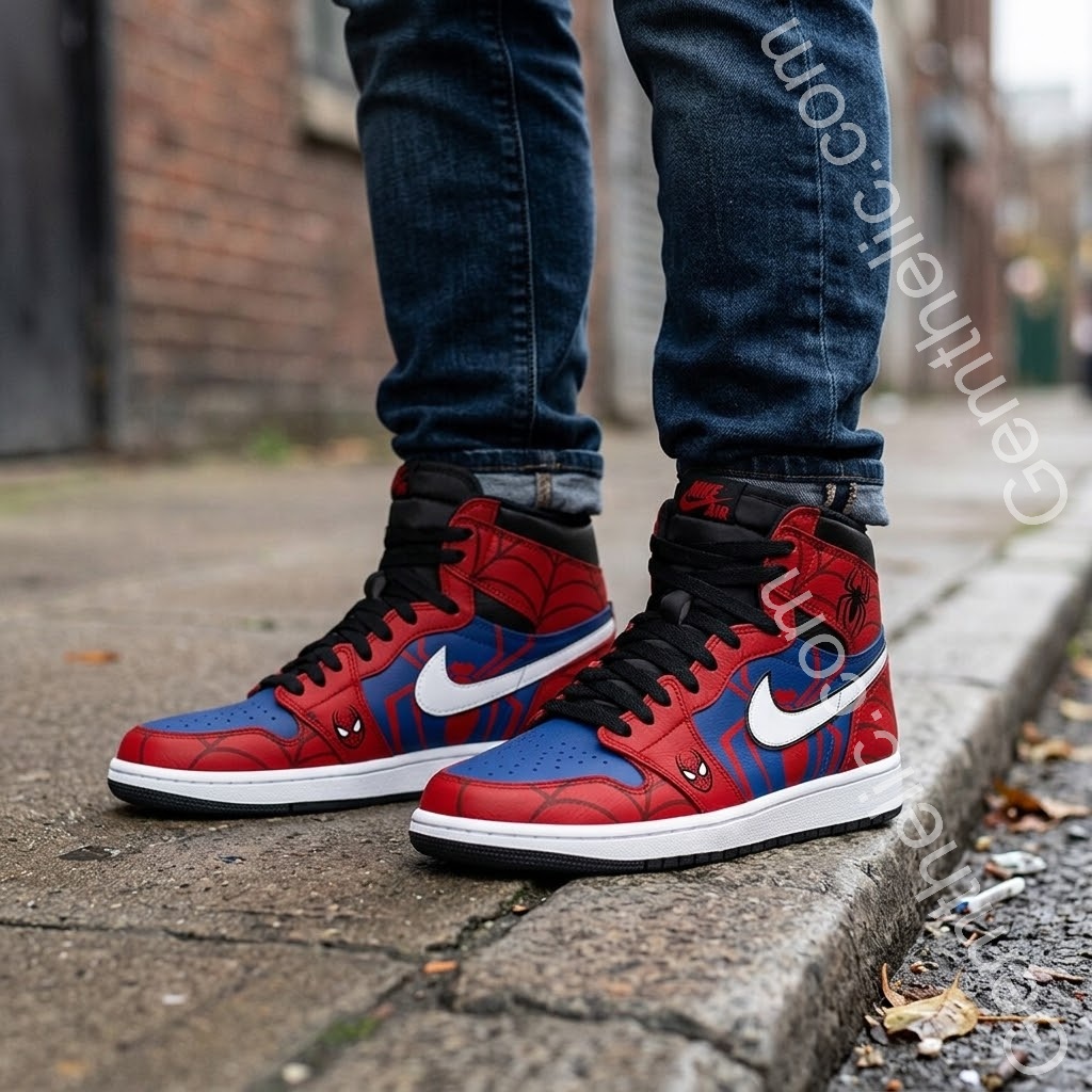 Web Hero Custom Graphic AJ1 Sneakers